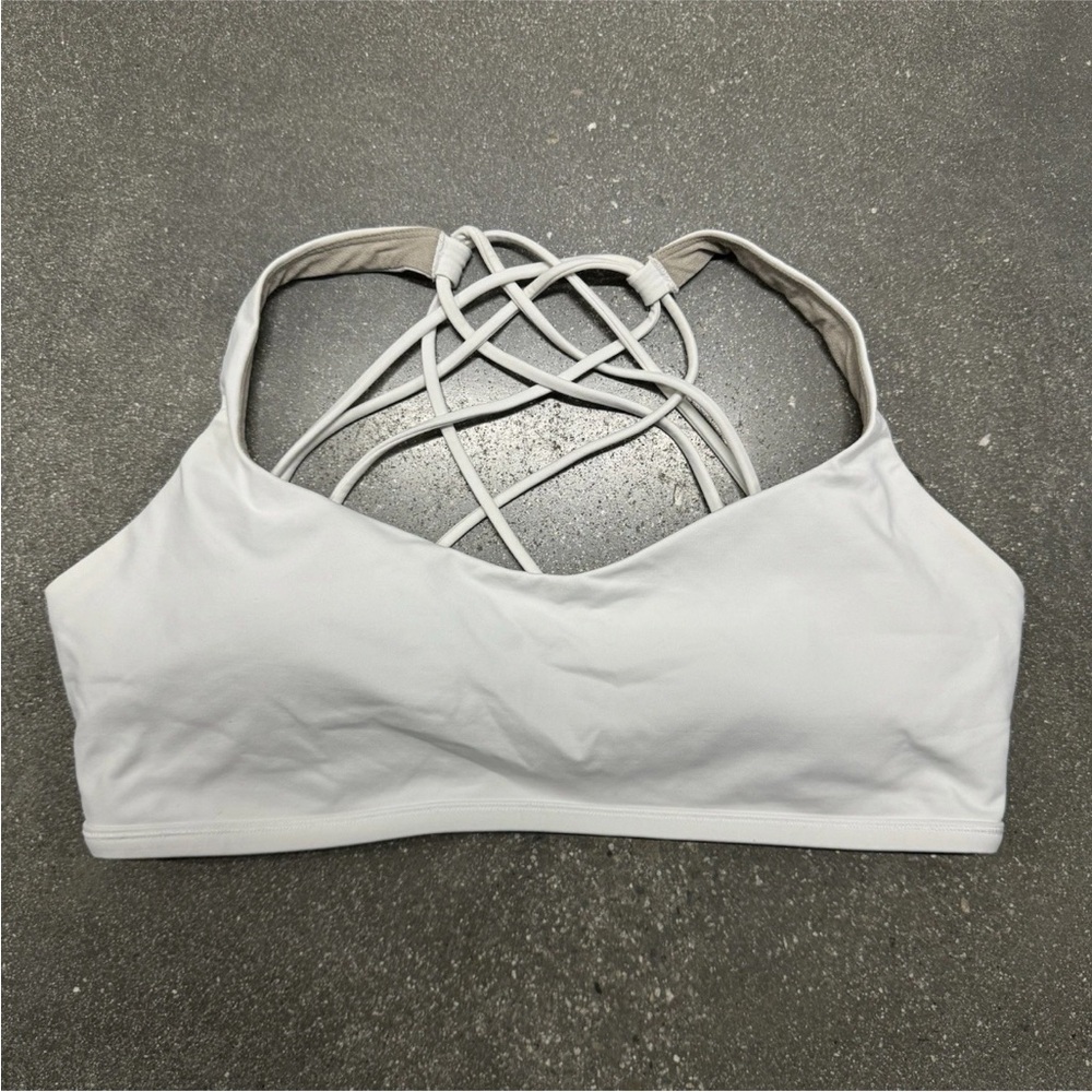 lululemon athletica White Strappy-Back Light Support Sports Bra